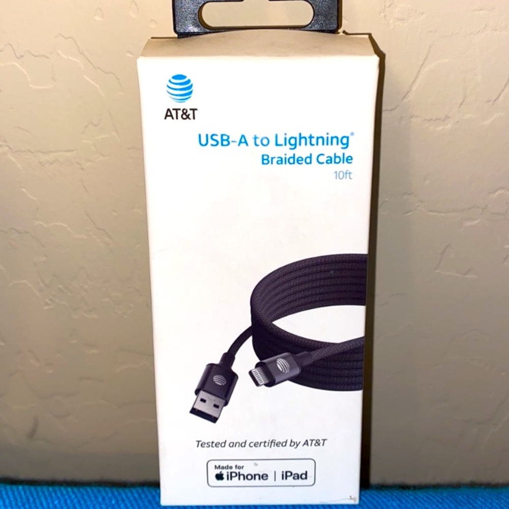 EUC! iPhone USB-A to Lightning Braided Cable (10 feet)